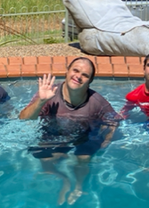 Jiha at the pool