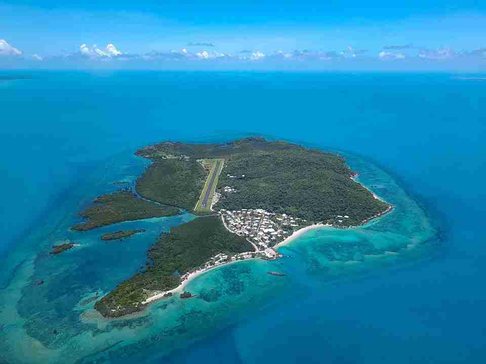 Aerial photo of Yam Island