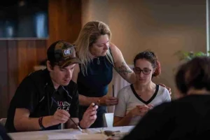 People working together at a desk