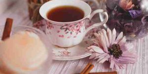 A cup of tea on a table