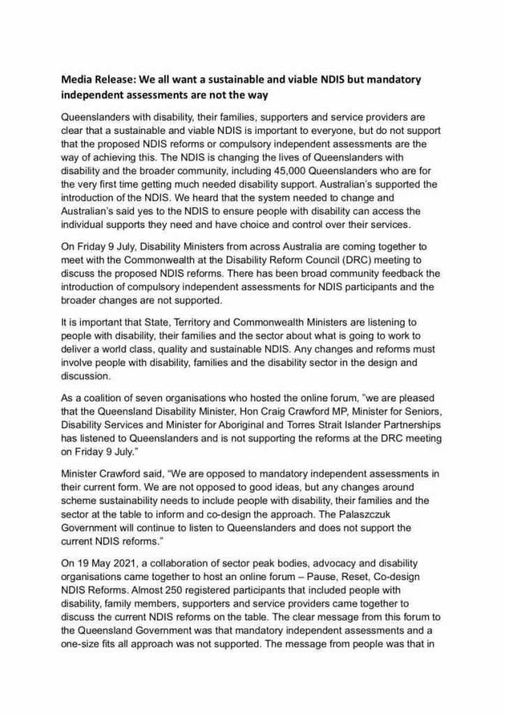 Media release page 1