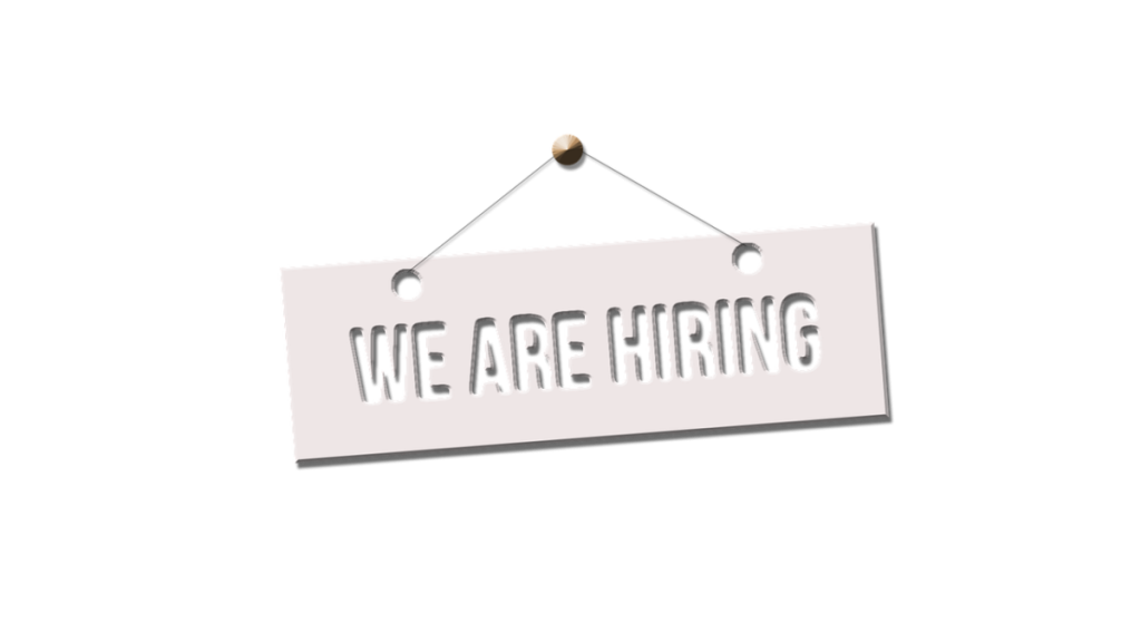 Sign says 'we're hiring'