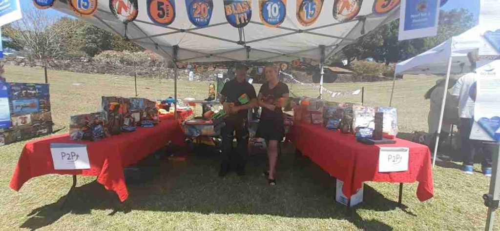 Photo of Michael and Jill at the P2P stand.