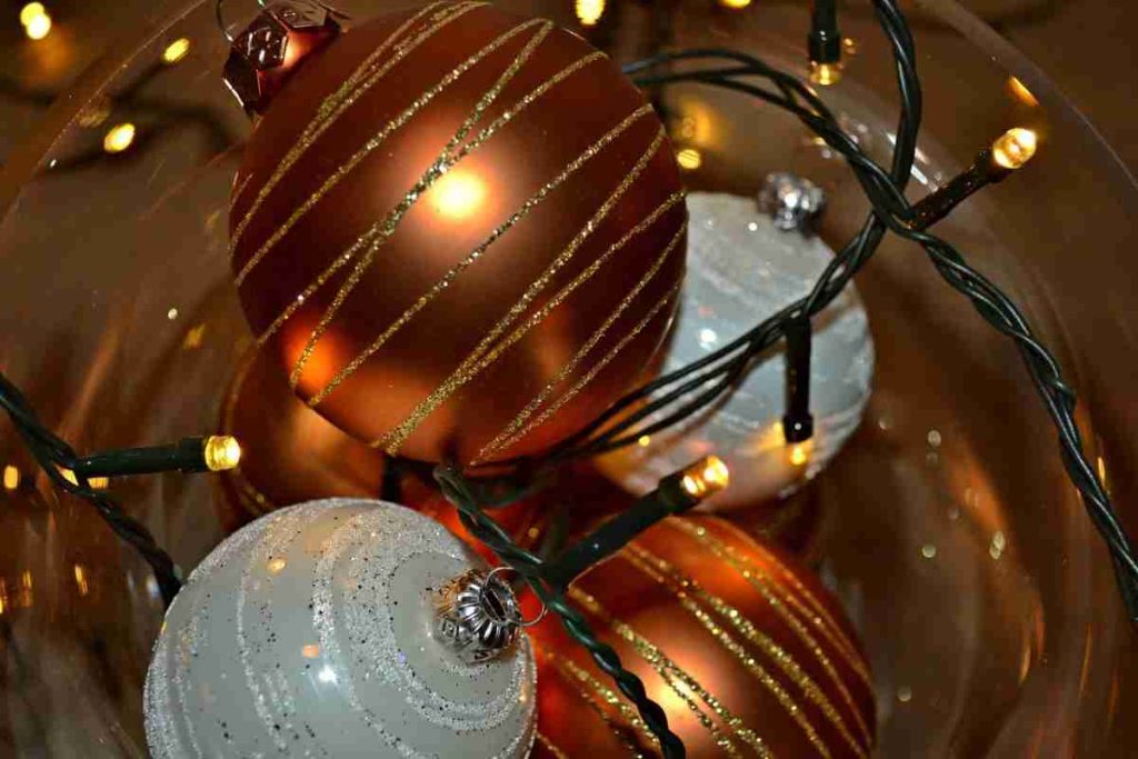 Christmas baubles and lights