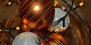 Christmas baubles and lights