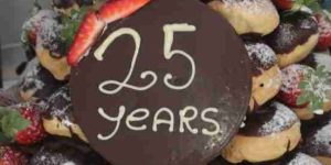 Profiteroles celebrating 25 years