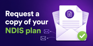 Email icon with the words request a copy of your NDIS plan